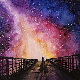 Звездный мост. 🌈невская палитра; 🌈А4 Fabriano 200gr