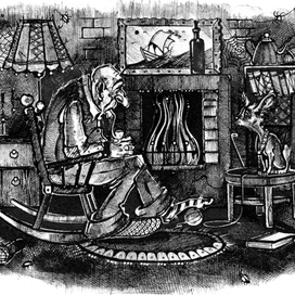 У камина...Иллюстрация к книге А. Краузе