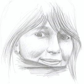 набросок лица девушки
