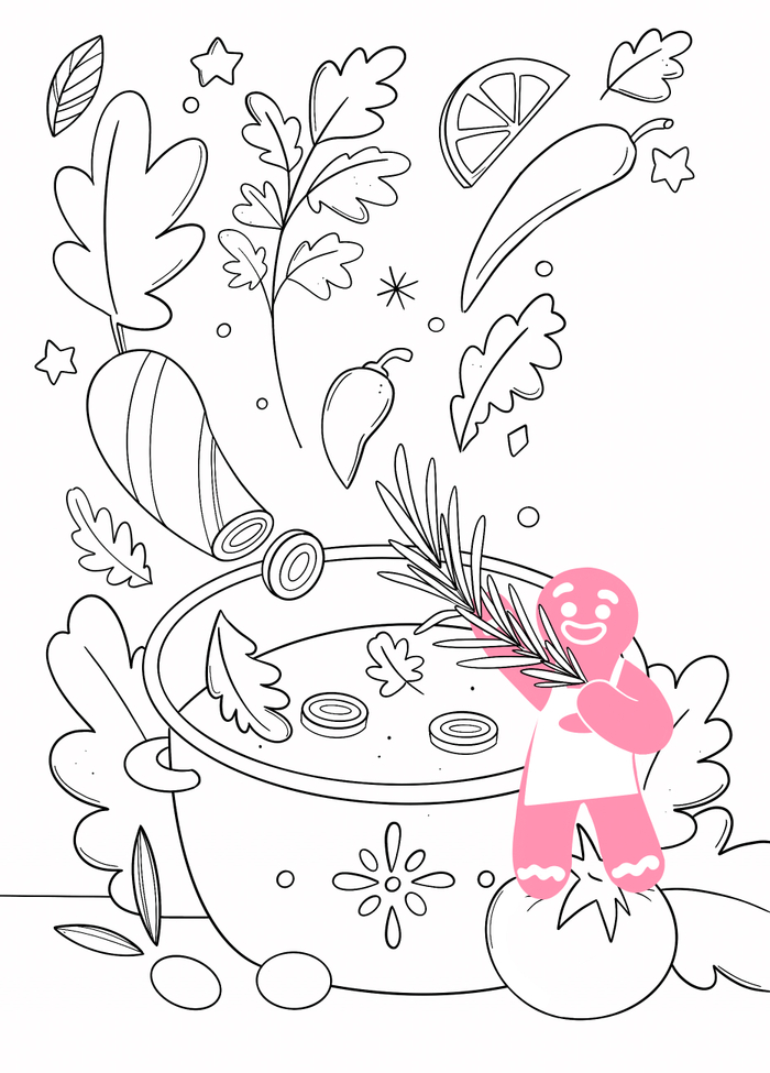 Раскраска для проекта "Ужин дома". 