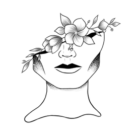 Лицо с цветами