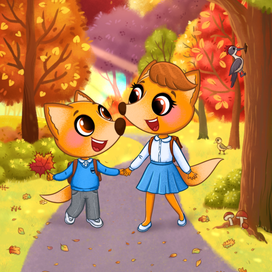 Иллюстрация к книге «Лисёнок Олли ищет клад»