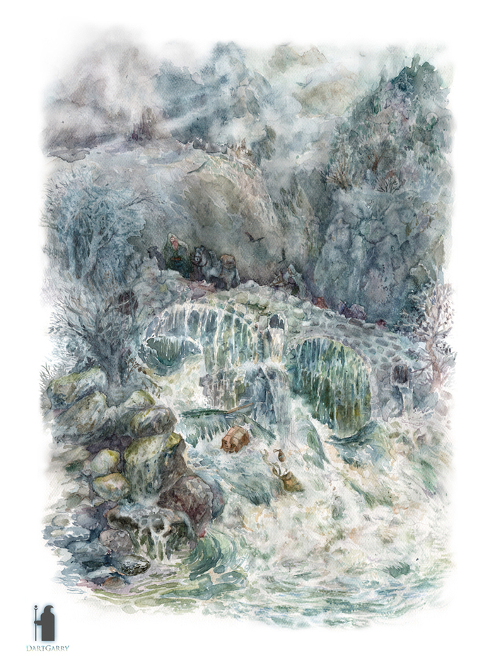 акварель иллюстрация к Хоббиту. глава II