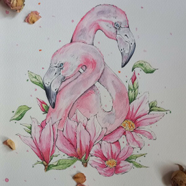 Фламинго и магнолия