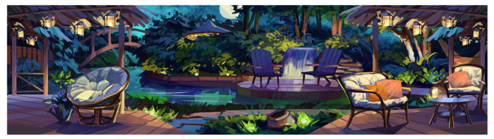 Вечер на заднем дворе