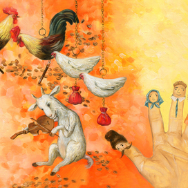 Два півника зерно молотили