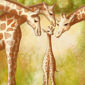 Giraffe family