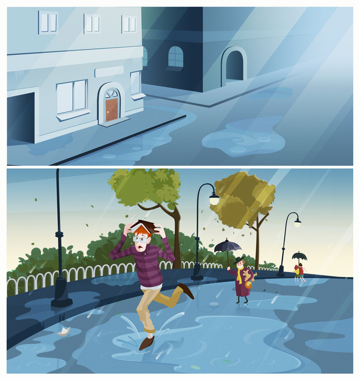 Переменная облачность, местами дождь