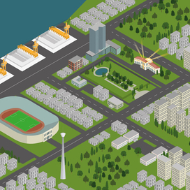 Изометрическая карта города