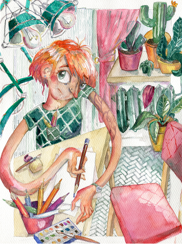 Автопортрет за работой