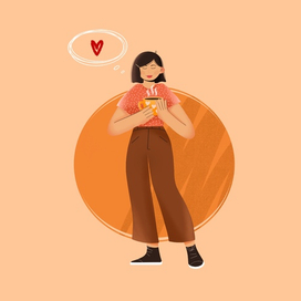 Девушка с чашечкой кофе