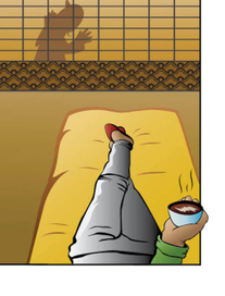 Иллюстрация к сказке "Дырка в сёдзи"