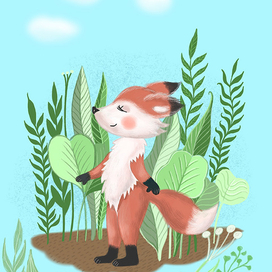 Лисенок на природе