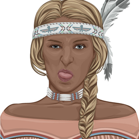 Стилизованный векторный портрет девушки