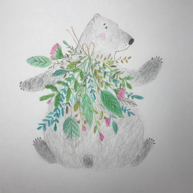 белый мишка-мечтатель