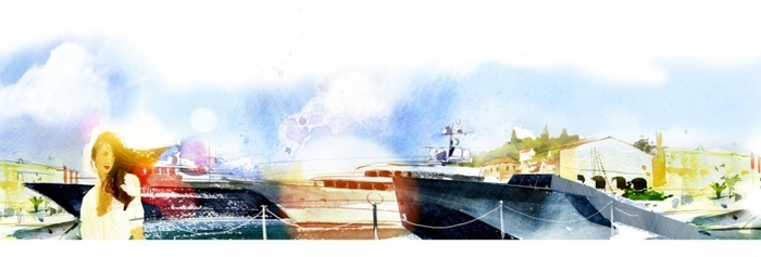 Море. Пароход. Девушка