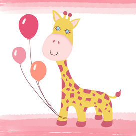 Детская открытка жираф