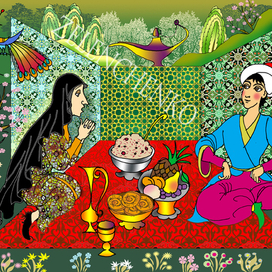 Иллюстрация к сказке "Волшебная лампа Аладдина"