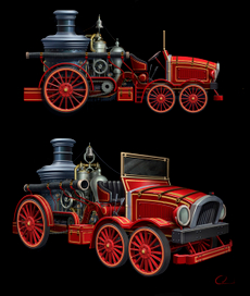 Аля Викторианская пожарная машина 