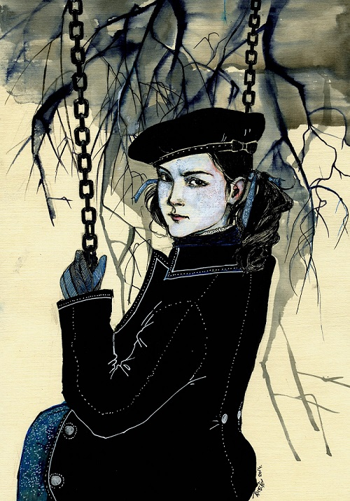 Девочка на качелях