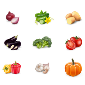 Иконки овощи