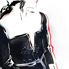 Скетч для ателье вечерних платьев