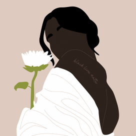Иллюстрация девушка цветок
