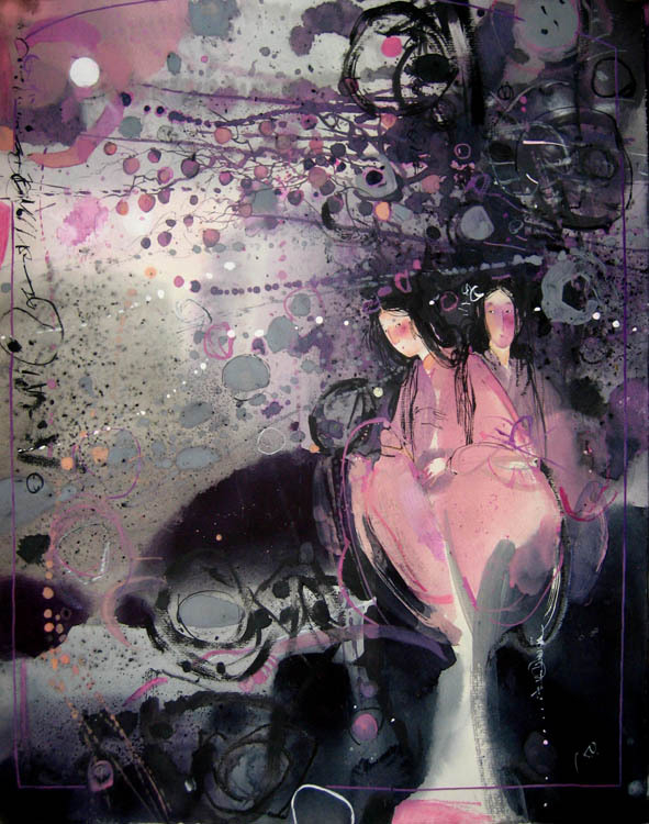 Одинокий цветок сливы благоухает в долине