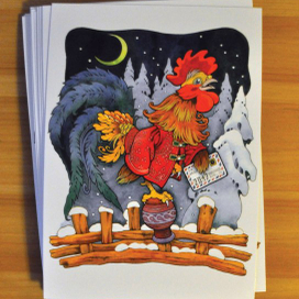 "Новогодняя открытка / Christmas card".   2016г.