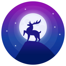 Deer and moon