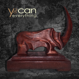 статуэтка "носорог" из дерева ручной работы