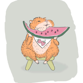 хомяк с арбузом