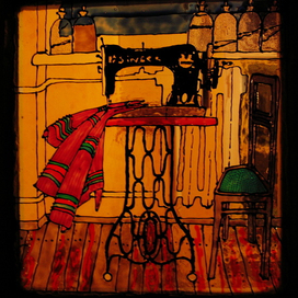 Кухня. Натюрморт со швейной машинкой.