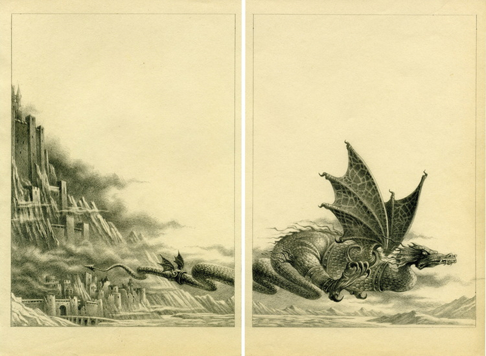 ДЖОН РОНАЛЬД РУЭЛ ТОЛКИН "ХОББИТ" ИЛЛЮСТРАЦИЯ.