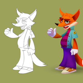 Мультяшный Лисенок