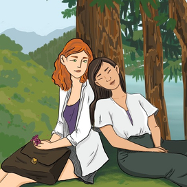 над городом