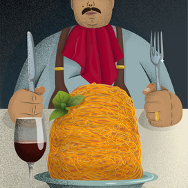 Обедающий. Иллюстрация 1