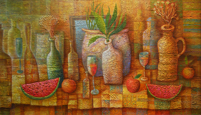 Натюрморт с арбузными дольками