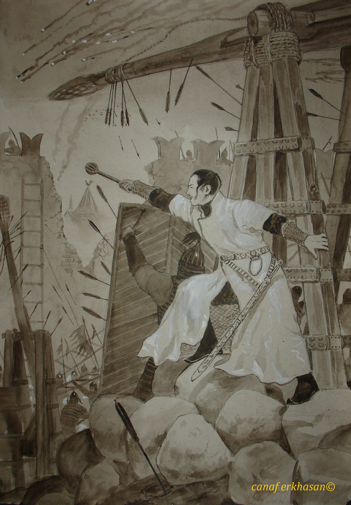 Иллюстрация к книге К.Бегалина «Бату-хан» сепия 2007