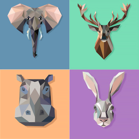 low poly animals