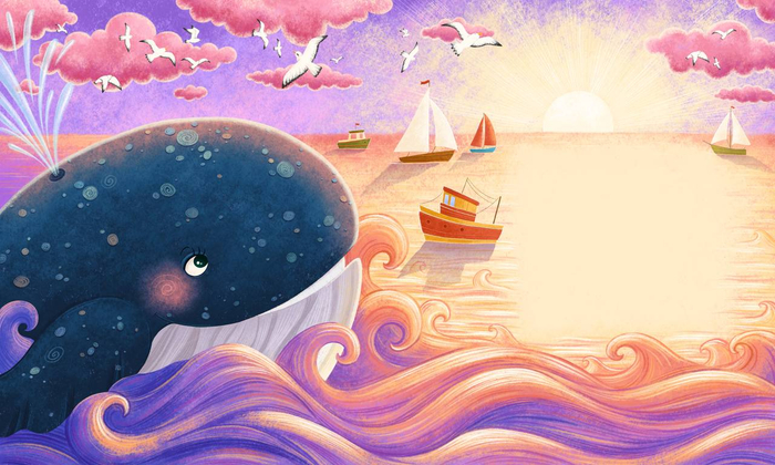 Кит и закат