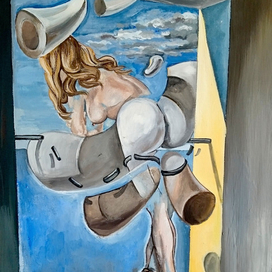 Юная девственница, удовлетворяющая себя рогами собственного целомудрия