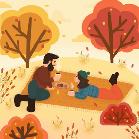 🍁Пикник среди осенней листвы/Picnic in the 🍁 