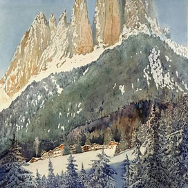 Маленькая итальянская деревушка в Доломитах