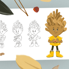 Разработка персонажа шишки для упаковки 