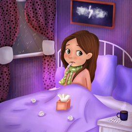 Девочка с простудой