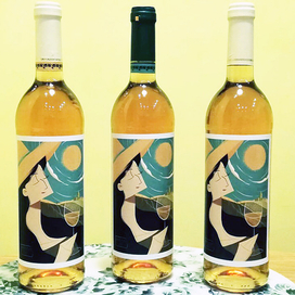 Иллюстрация на этикетку для вина.реализация 