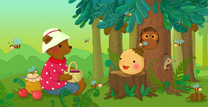 Колобок и мишка