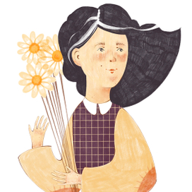 Девочка с ромашками