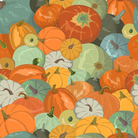 Осенний паттерн с тыквами